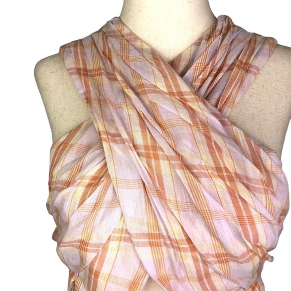 NWT Ulla Johnson Noelle dress lavender orange cross front open back bow 0 - Picture 6 of 11